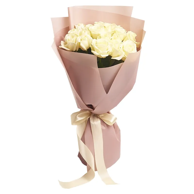 Букет из 21 розы белого цвета (60 см)