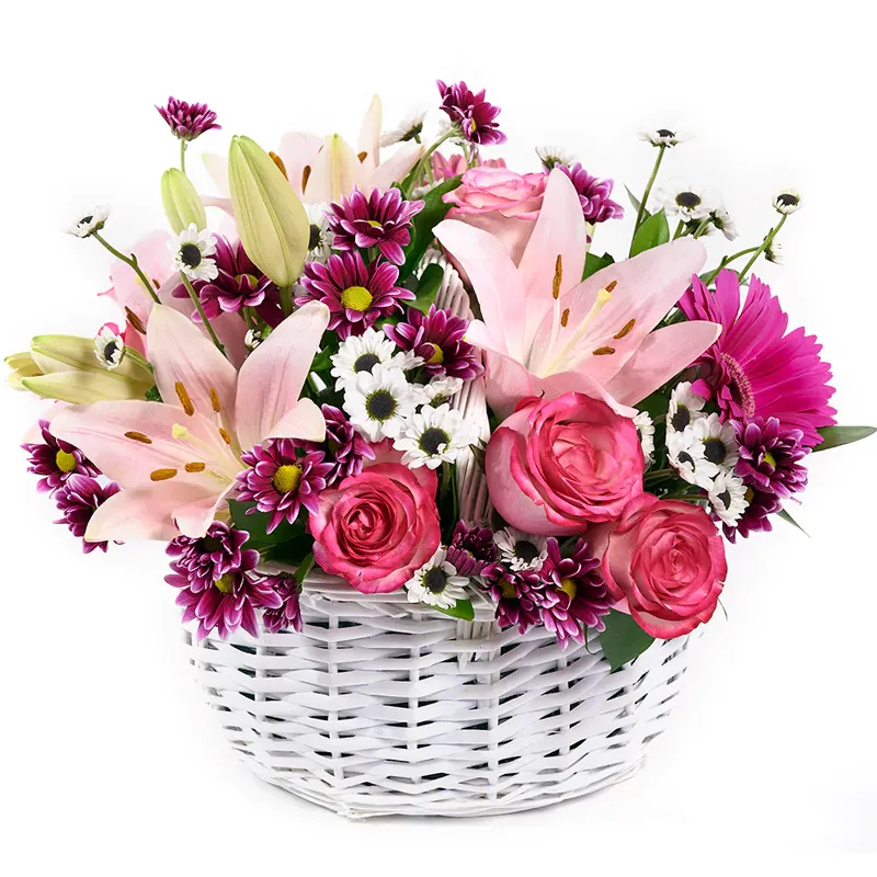 Корзина с цветами Пожар любви